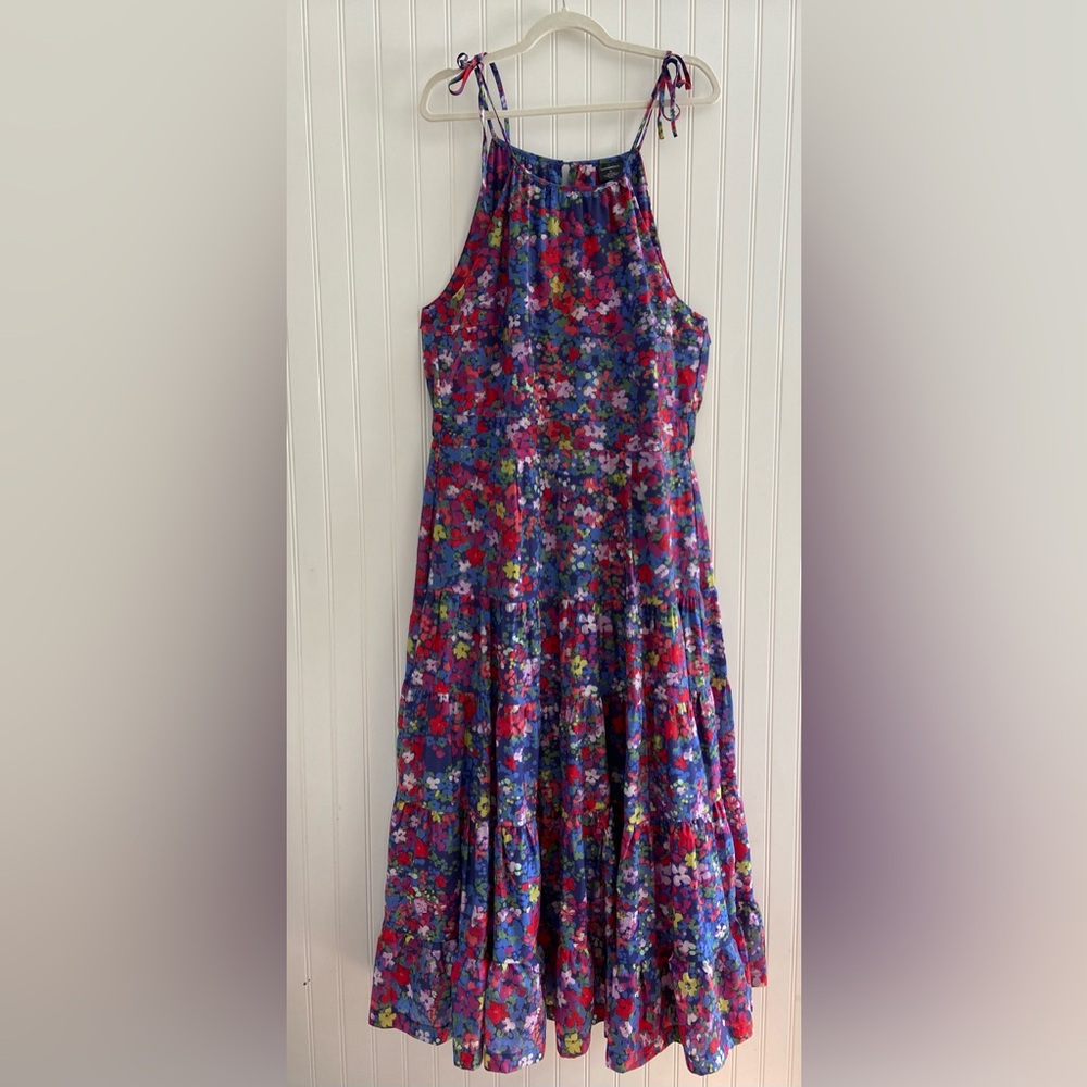 Summersalt High Neck Tiered Maxi Dress Floral Painted Meadows Sleeveless Large